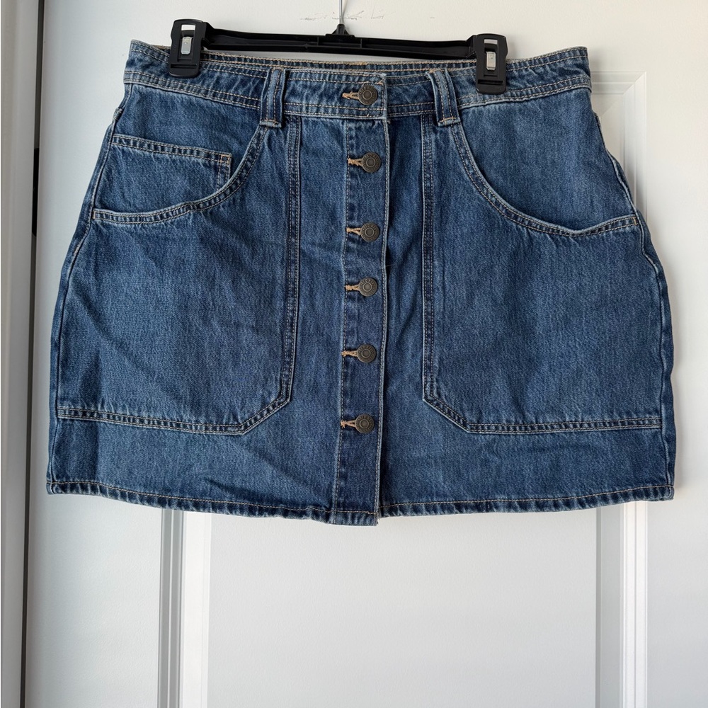 Old Navy Button-Front Denim Mini Skirt